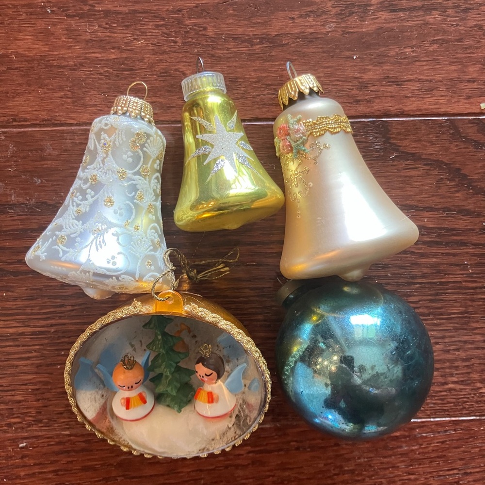 VTG mid-century diorama Christmas ornament Atomic star Austria Germany ornament